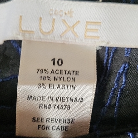 Cache Luxe Navy Textured Wide Vintage Leg Pants - Picture 3 of 8